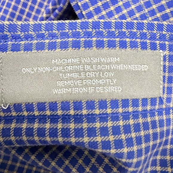 Daniel Cremieux Men’s Blue Tan Checkered Short Sleeve Button Down Shirt L EUC - Picture 7 of 7